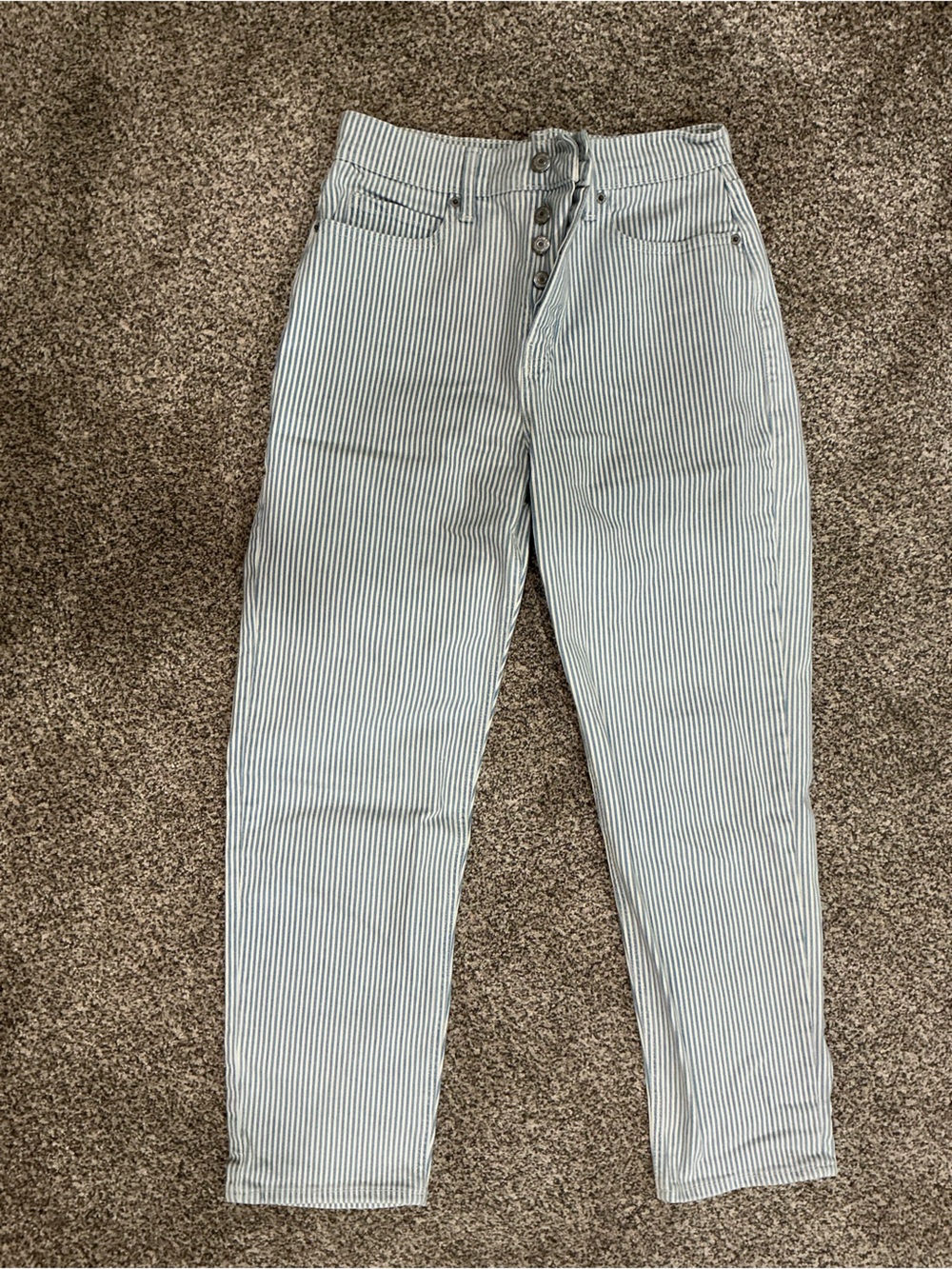 Old Navy White and Blue Pinstripe Women’s Jeans